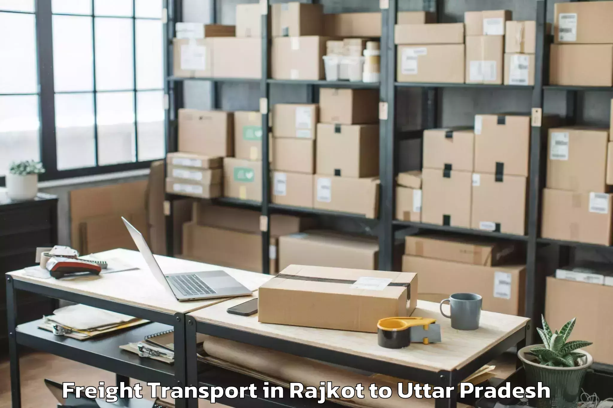 Book Rajkot to Sharda University Greater Noid Freight Transport Online